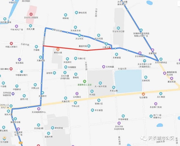 天长市公交车路线图图片